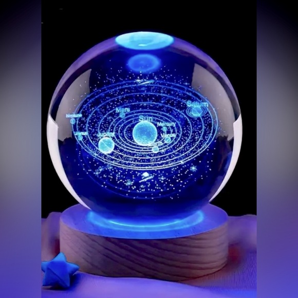 LIGHT LED LIGHT GLASS GLOBE MILKY WAY,SOLAR SYSTEM,WALK UNDER THE STARS, SATURN - Picture 5 of 7